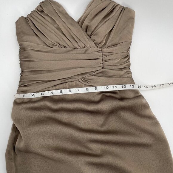 Alvina Valenta Taupe Sweetheart Neck Prom Chiffon Bridesmaid Dress Womens Size 6 - Picture 10 of 11